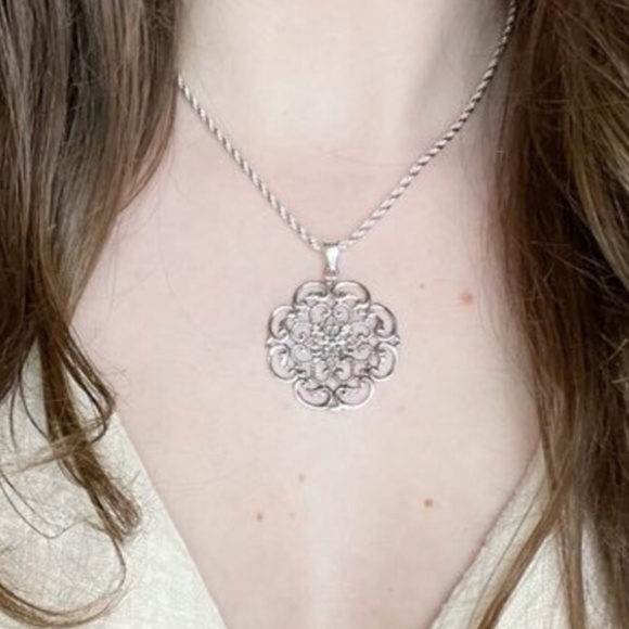 Sterling Silver Filigree Pendant - Picture 2 of 4